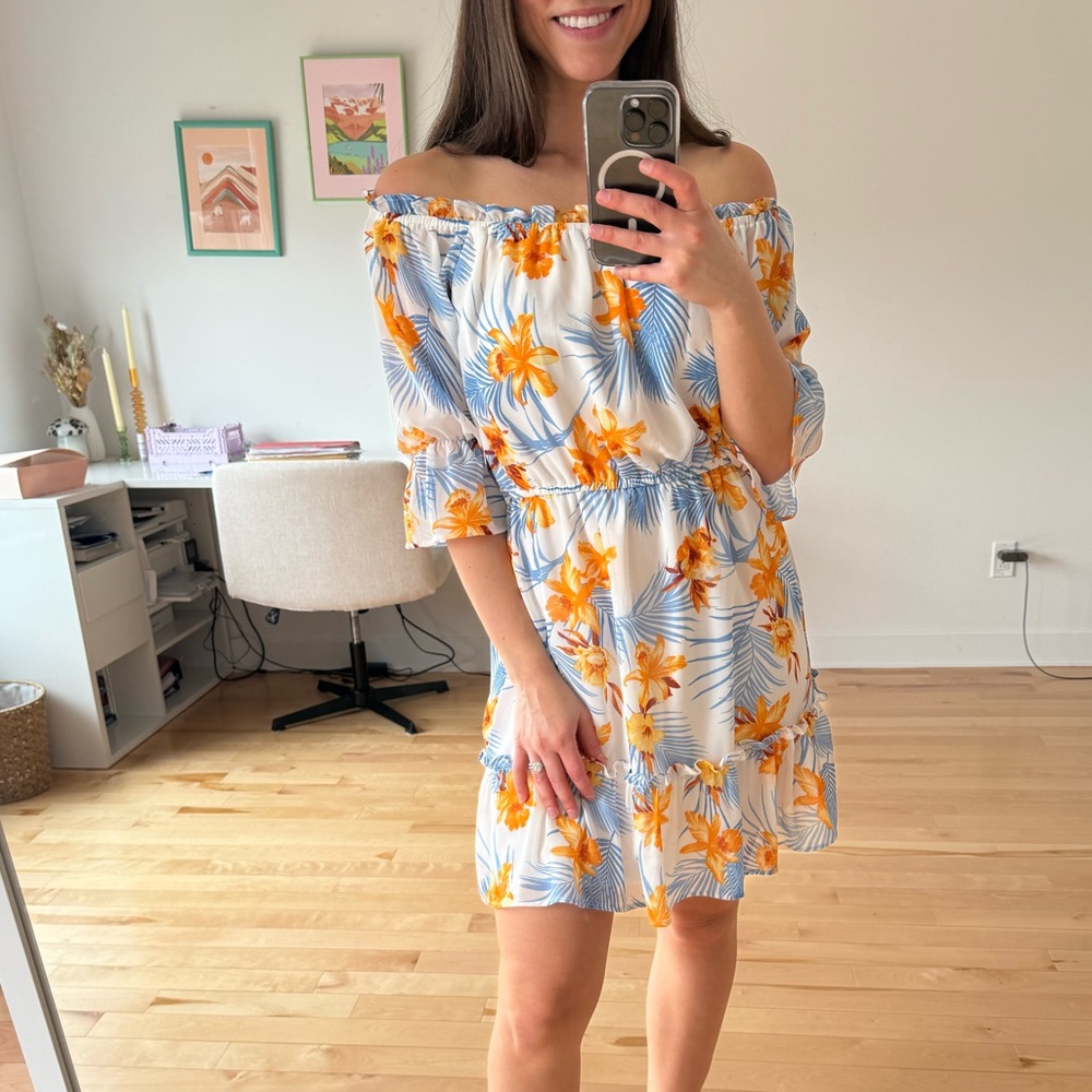 FLORAL OFF SHOULDER DRESS XS/SMALL